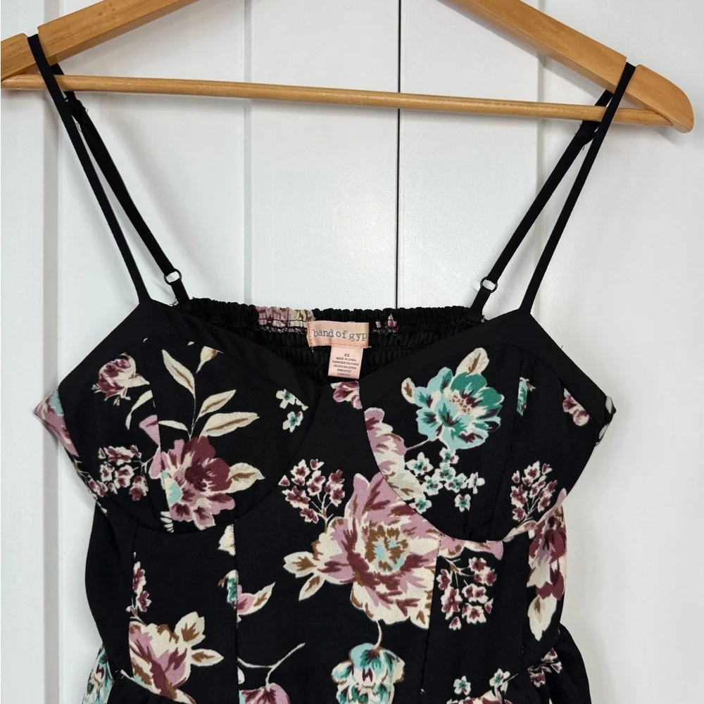 Band of Gypsies Black Floral Dress, XS - Picture 3 of 5